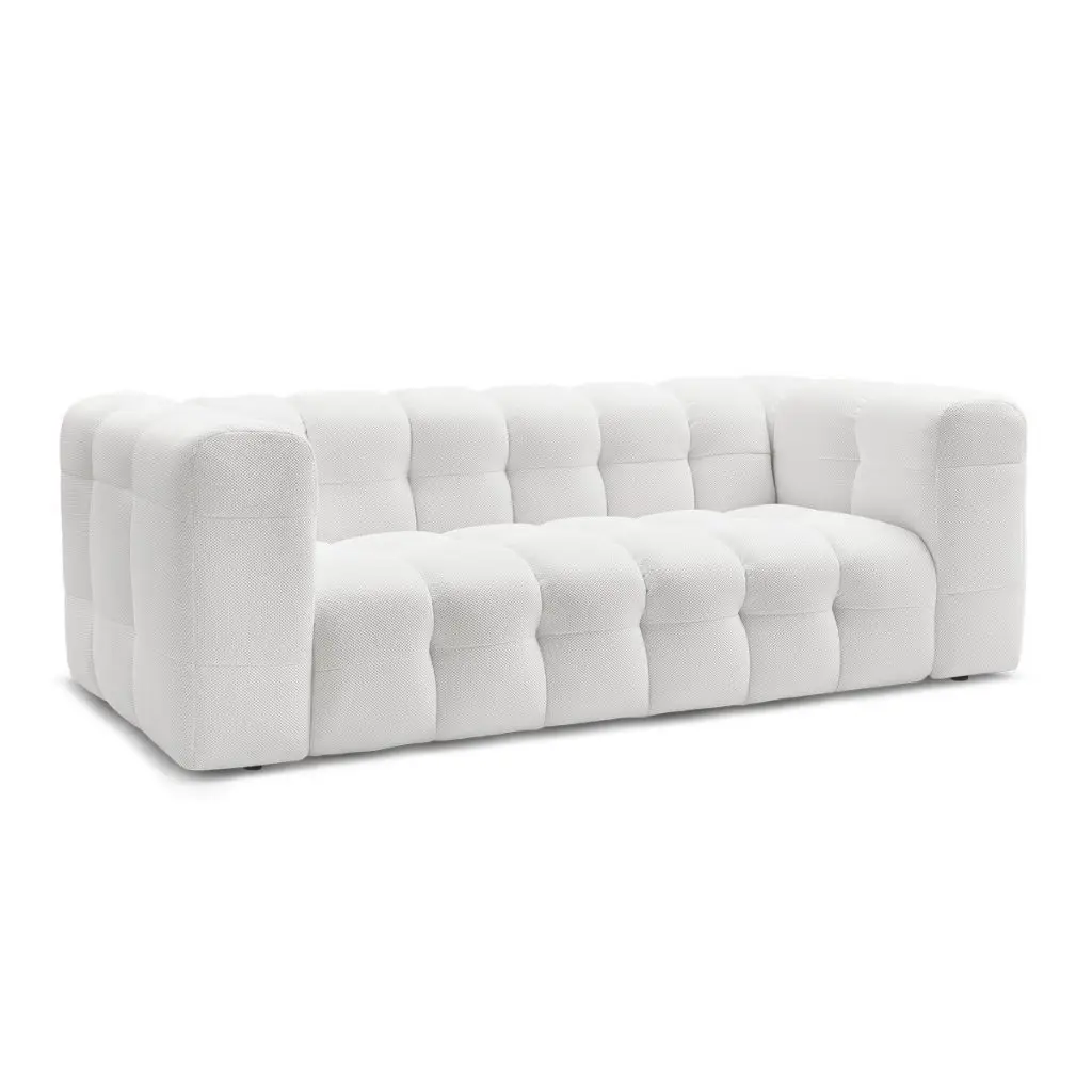 BOBOCHIC Canapé droit fixe 3 places en tissu mesh, CLOUD