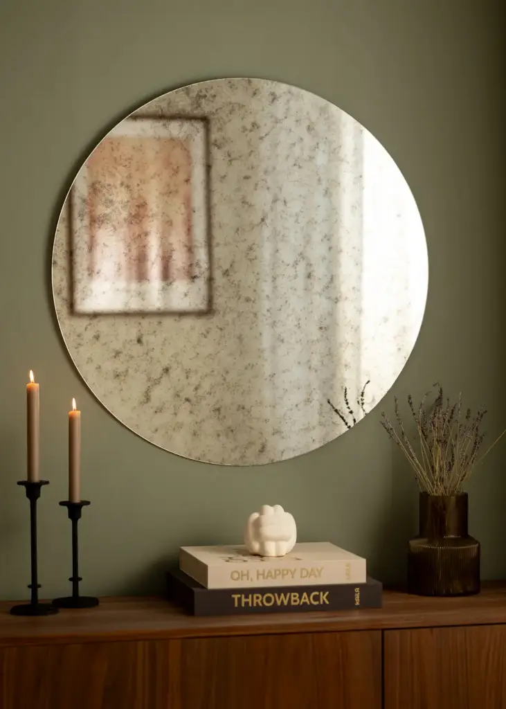 Miroir vieilli Evocative rond